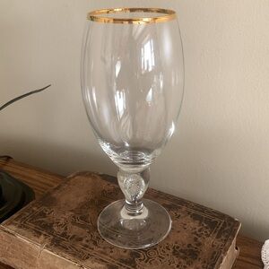Stella Artois Glass Goblet with Gold Rim